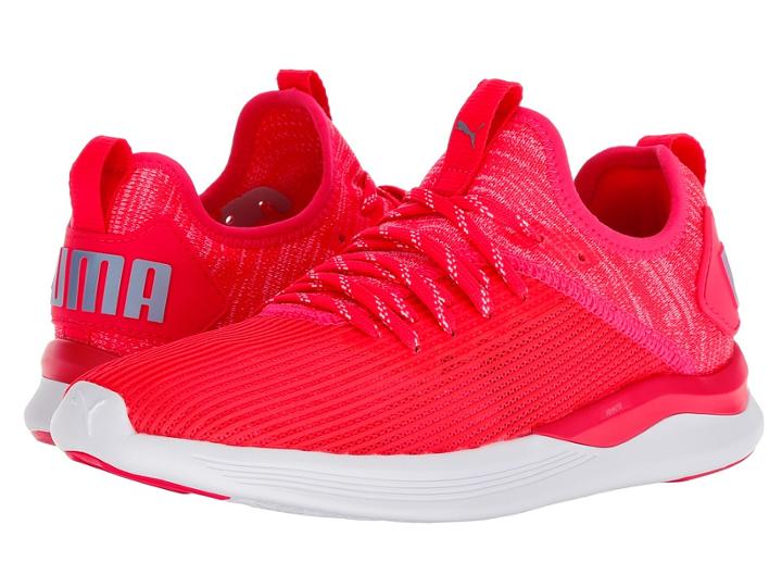 Puma Ignite Flash Evoknit Stripped (bright Plasma/puma White) Women's Shoes