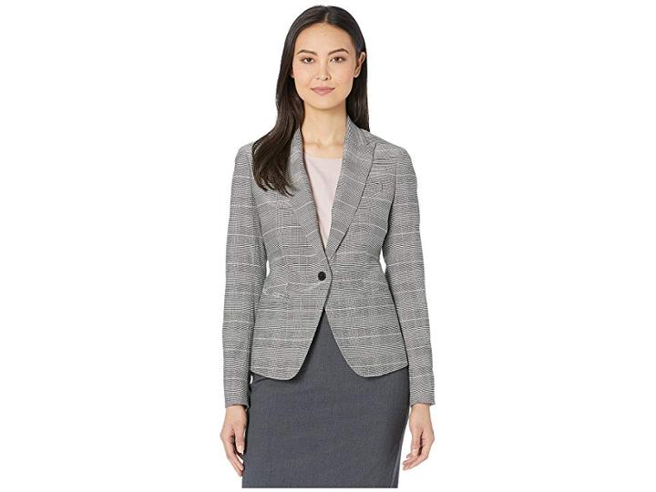Anne Klein One-button Lapel Jacket (anne Black/anne White Combo) Women's Jacket