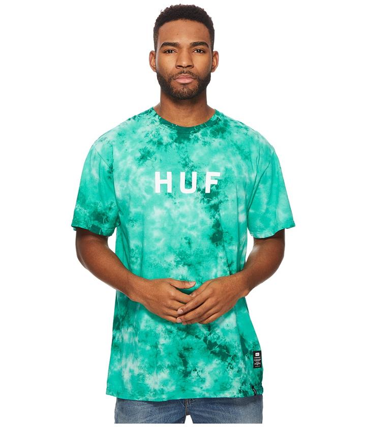 Huf Og Logo Tie-dye T-shirt (emerald) Men's T Shirt