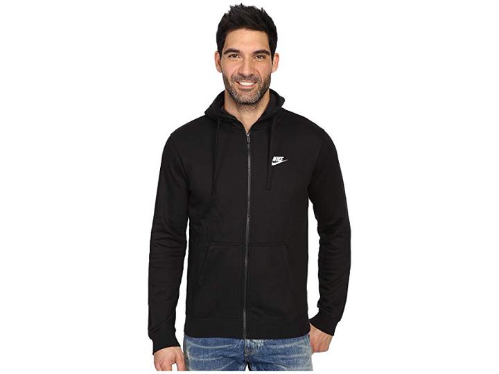 Nike Club Fleece Full-zip Hoodie (black/black/white) Men's Fleece