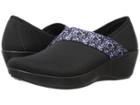 Crocs Busy Day Asymmetrical Graphic Wedge (black/floral) Women's Wedge Shoes