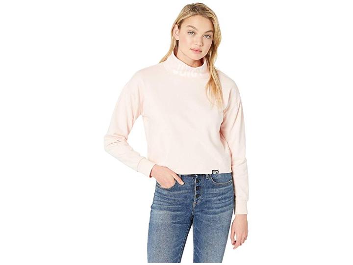 Juicy Couture French Terry Turtleneck Pullover (sahara Rose) Women's Clothing