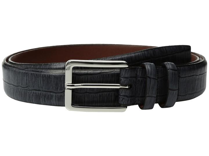 Torino Leather Co. 35mm Italian Brushed Gator Tail Embossed Calf (grey) Men's Belts