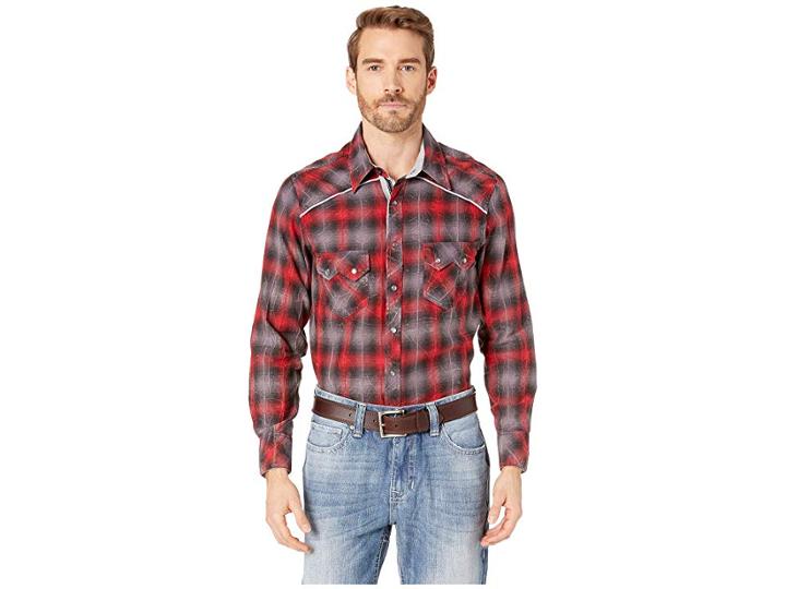 Rock And Roll Cowboy Long Sleeve Snap B2s8026 (red) Men's Long Sleeve Button Up