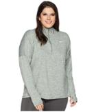 Nike Dry Element 1/2 Zip Running Top (size 1x-3x) (clay Green/heather) Women's Long Sleeve Pullover