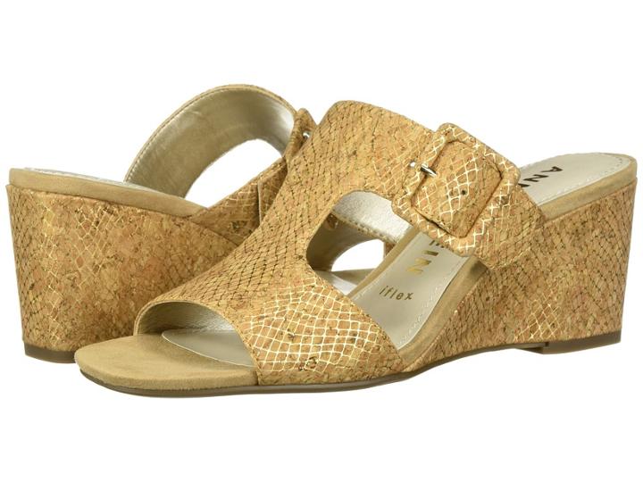 Anne Klein Nilli (light Gold Cork) Women's Wedge Shoes