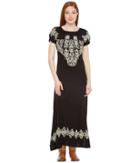 Scully Caprice Maxi Dress With Emboidery (black) Women's Dress