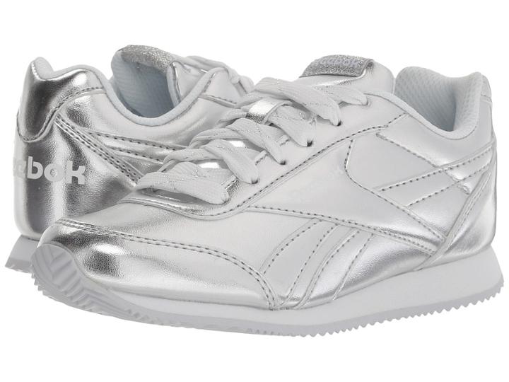 Reebok Kids Royal Cl Jogger 2 (little Kid/big Kid) (silver Metallic/white) Girls Shoes