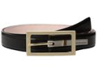Calvin Klein 25mm Stitched Feather Edge Strap (black/brushed Gold/brushed Nickel) Women's Belts
