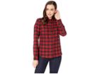 Pendleton Audrey Fitted Flannel Shirt (red/black Buffalo) Women's Clothing
