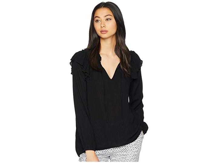 Jack By Bb Dakota Love Spell Crinkle Rayon Top (black) Women's Clothing