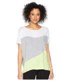 Donna Karan Color Block Top (grey Heather) Women's Clothing