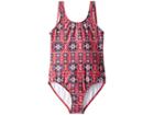 Seafolly Kids Marrakesh Sunset Tie Back Tank One Piece (big Kids) (ruby Red) Girl's Swimwear Sets