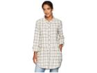 Mod-o-doc Windowpane Flannel Plaid Long Sleeve Button Front Shirt With Pockets (winter White) Women's Clothing