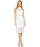 Bcbgeneration Sheer Paneled Bodycon Dress (optic White) Women's Dress