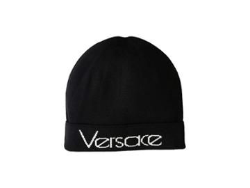 Versace Vintage Versace Logo Beanie (black/white) Beanies