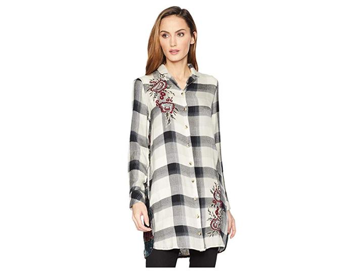 Tolani Alana Plaid Tunic Dress (grey) Women's Dress