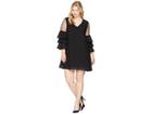 Kari Lyn Plus Size Laurel Ruffle Sleeve Dress (black) Women's Dress