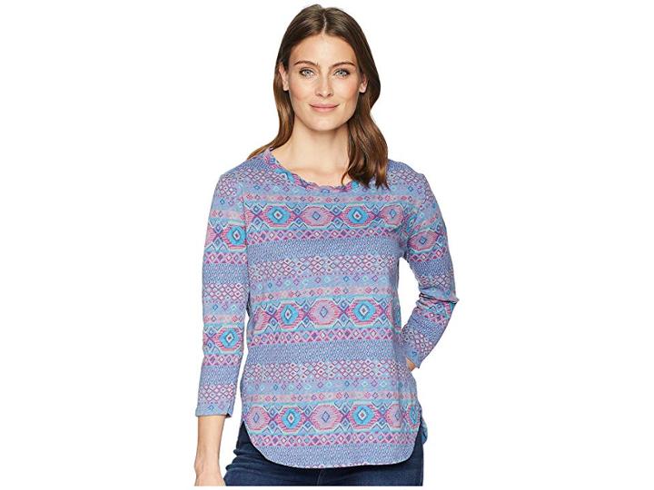 Fresh Produce Stamped Geo Catalina Top (deep Dive) Women's Clothing