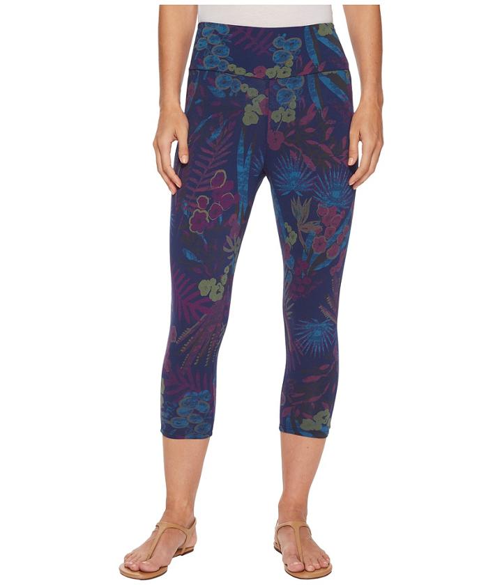 Fresh Produce Bright Botanical Oceanside Capri Leggings (moonlight Blue) Women's Casual Pants