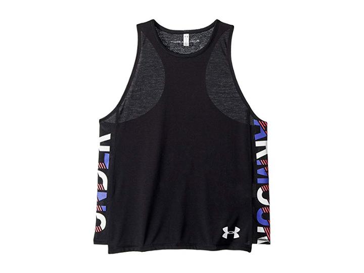 Under Armour Kids Threadborne Tank Top (big Kids) (black/black) Girl's Sleeveless