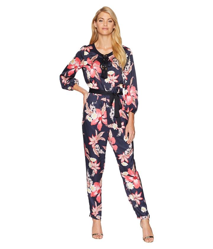 Juicy Couture Hidden Cove Floral Lace-up Jumpsuit (zenith Floral) Women's Jumpsuit & Rompers One Piece