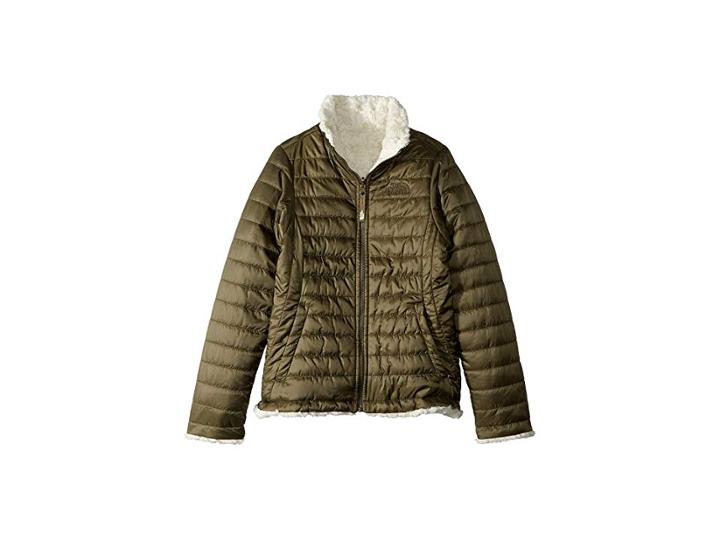 The North Face Kids Reversible Mossbud Swirl Jacket (little Kids/big Kids) (new Taupe Green) Girl's Coat