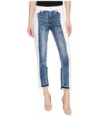 Paige Hoxton Straight Ankle W/ Piecing Details In Agnes (agnes) Women's Jeans