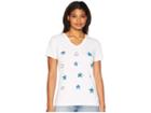 Life Is Good Tossed Stars Crusher Vee (cloud White) Women's T Shirt