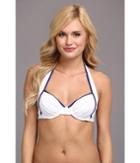 Tommy Bahama Deck Piping Underwire Full Coverage Top (white/offshore Blue) Women's Swimwear