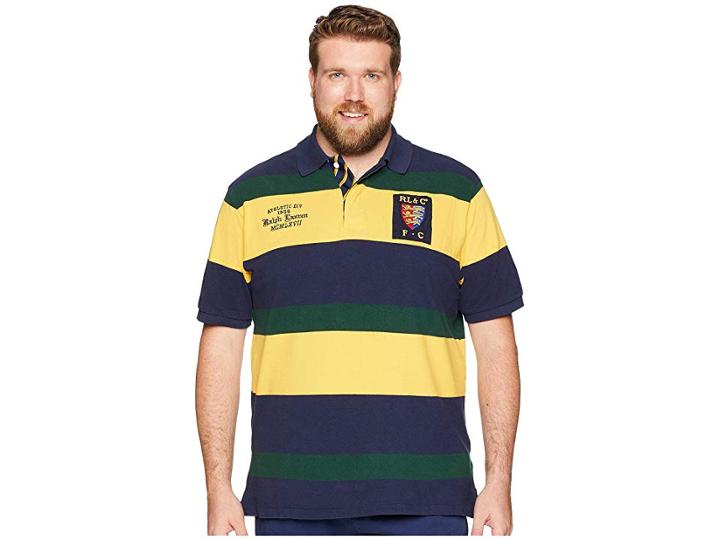 Polo Ralph Lauren Big Tall Mesh Polo (gold Bugle Multi) Men's Clothing