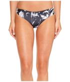 Roxy Strappy Love Reversible 70's Lace Up Bikini Bottom (anthracite Love Letter) Women's Swimwear