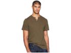 Joe's Jeans Wintz Short Sleeve Slub Henley (hunter Green) Men's Clothing