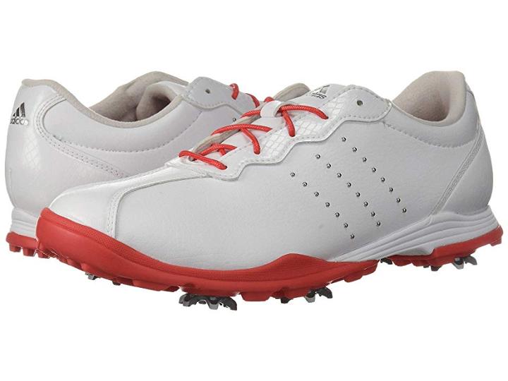 Adidas Golf Adipure Dc (footwear White/real Coral/silver Metallic) Women's Golf Shoes