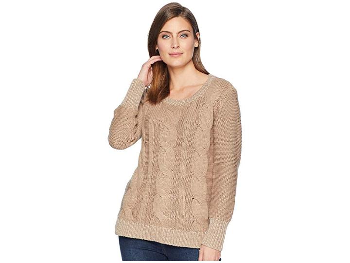 Hatley Cable Knit Sweater (brown) Women's Sweater