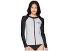 Billabong Front Zip Rashguard (white/black) Women's Swimwear
