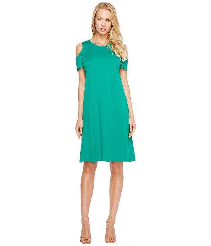 Ellen Tracy Open Shoulder Dress (palm) Women's Dress