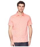 Robert Graham Cullen Squared Short Sleeve Woven Shirt (coral) Men's Clothing