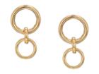 Steve Madden Three Circle Interlocking Front Hoop Earrings (yellow Gold-tone) Earring