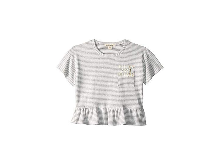 Billabong Kids Sand And Sea Tee (little Kids/big Kids) (white/black) Girl's T Shirt