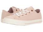 Converse Kids Chuck Taylor All Star Fashion Leather Ox (little Kid/big Kid) (particle Beige/egret/rose Gold) Girls Shoes