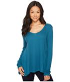 Threads 4 Thought Emena Top (dark Teal) Women's Long Sleeve Pullover