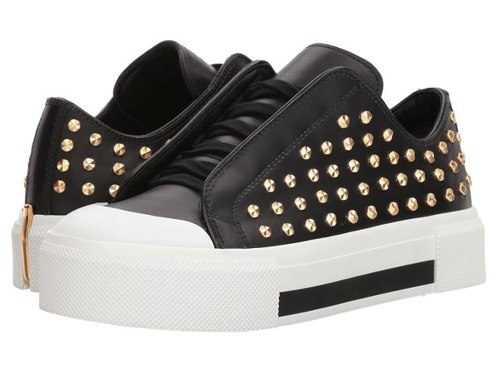 Alexander Mcqueen Low Cut Lace-up Sneaker (black/white/black/black/gold) Women's Lace Up Casual Shoes