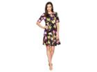 Ellen Tracy Elbow Sleeve Dress With Handkerchief Hem (rainbow Flowers Multi) Women's Dress