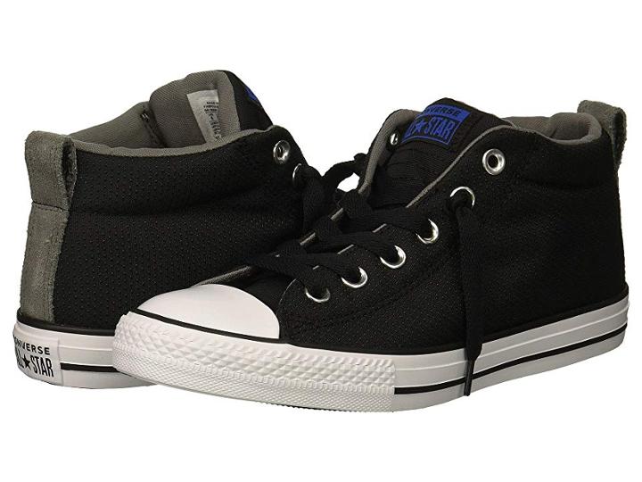 Converse Kids Chuck Taylor All Star Street Mid (little Kid/big Kid) (black/hyper Royal/white) Boy's Shoes