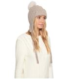 Ugg Trapper With Fur Pom (oatmeal Heather Multi) Cold Weather Hats