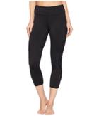 Jessica Simpson Thewarmup Crisscross Side Capri With Mesh (jet Black) Women's Casual Pants