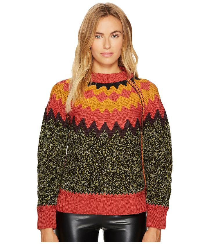 M Missoni Zigzag Sweater (brick) Women's Sweater