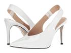 Massimo Matteo Pointy Toe Back Strap (white Patent) Women's 1-2 Inch Heel Shoes