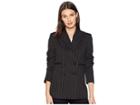 Romeo & Juliet Couture Woven Pinstripe Blazer (black/white) Women's Jacket